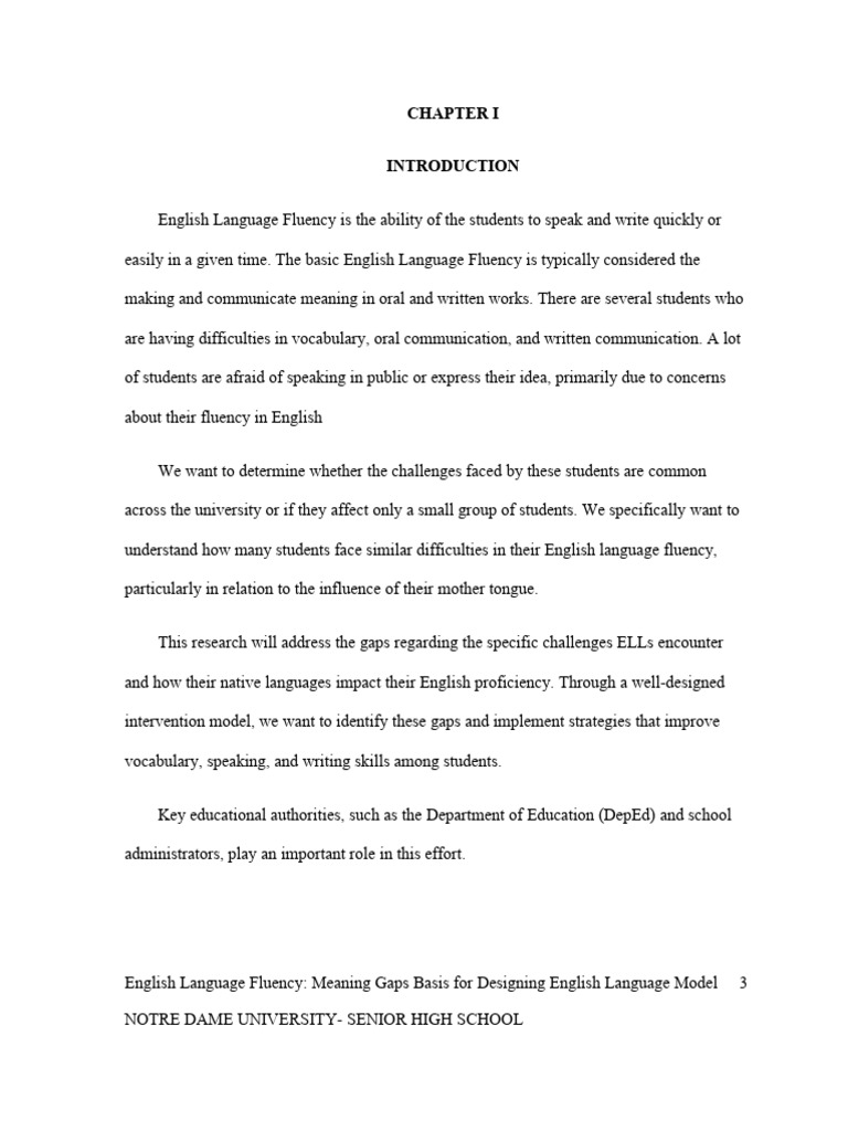 ENGLISH LANGUAGE FLUENCY MEANING GAPS BASES FOR INTERVENTION PROGRAM 