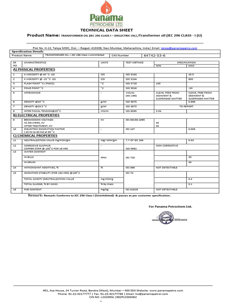TDS | PDF | Electrical Engineering | Electricity