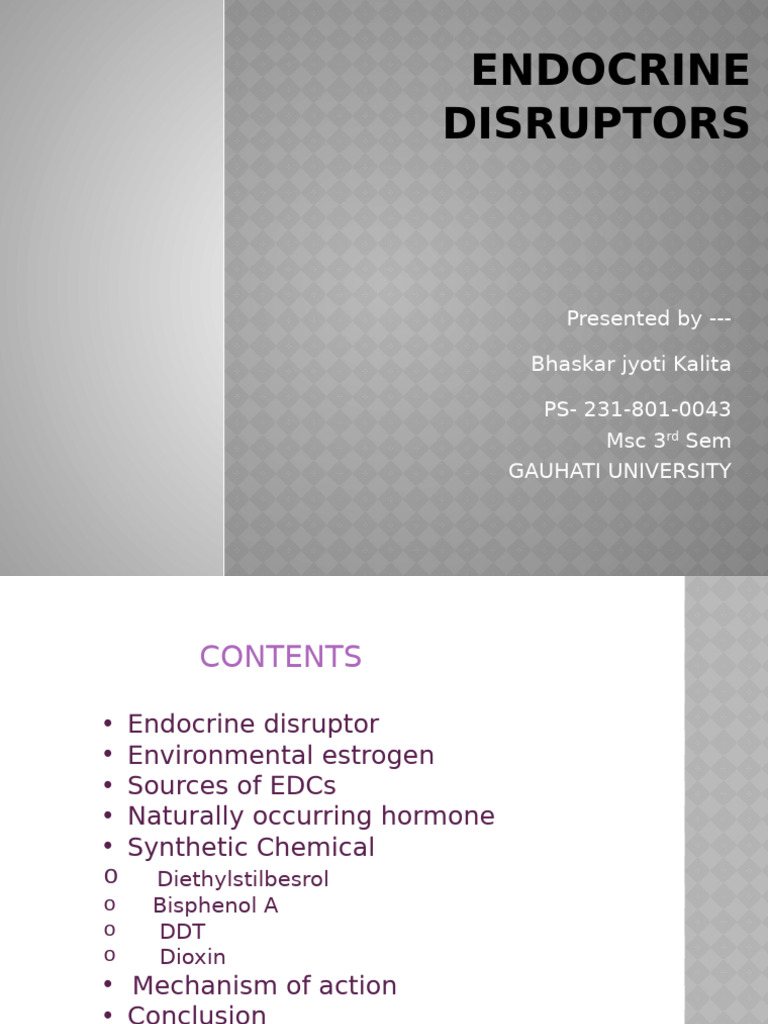 Overview of Endocrine Disruptors | PDF | Estrogen | Endocrine System