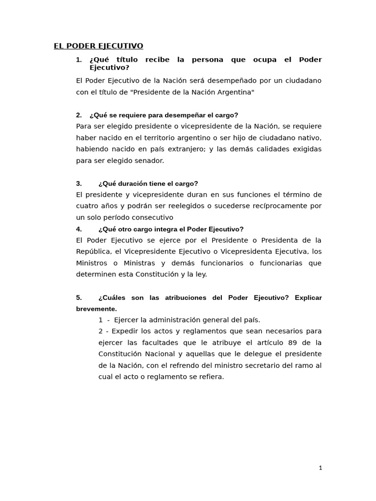 Estructura del Poder en Argentina | PDF | Legislador | Ejecutivo (gobierno)