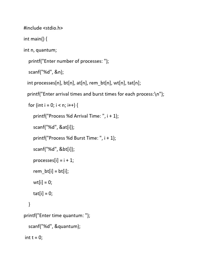 Round Robin Program | PDF