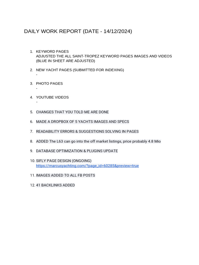 Daily Work Report (Date - 14 - 12 - 2024) | PDF