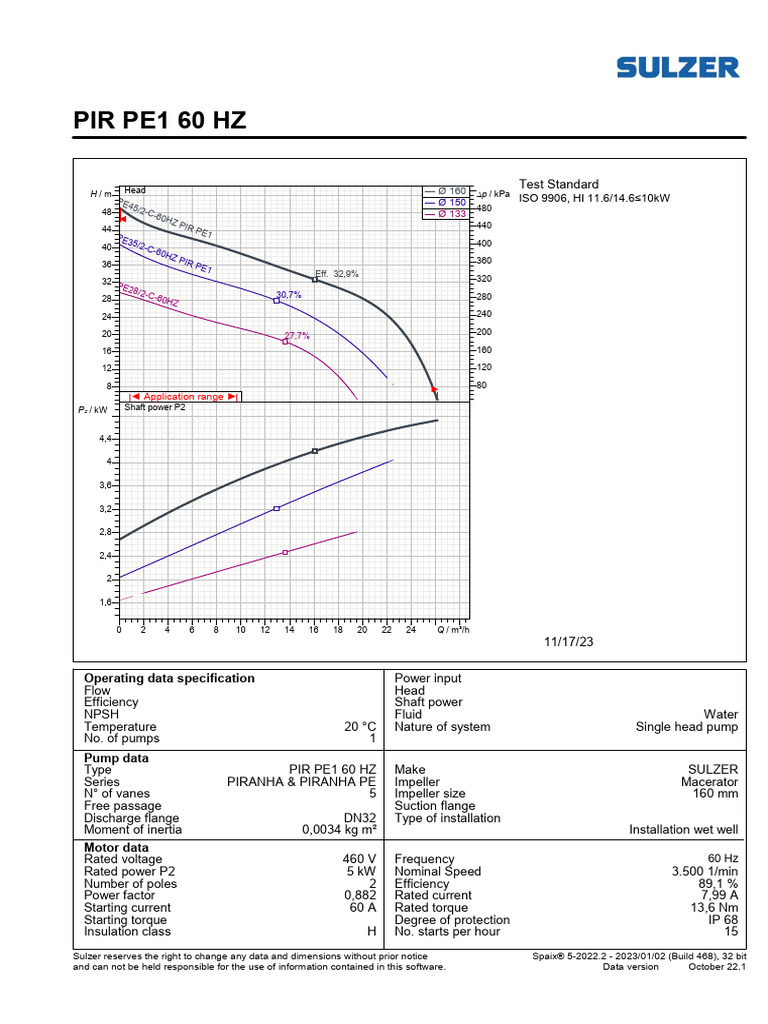 Pump Performance Data Overview | PDF | Pump | Electrical Engineering