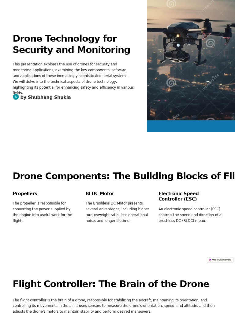 Drones for Security and Monitoring Solutions | PDF | Quadcopter ...