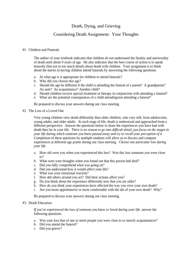 Understanding Death and Grieving Processes | PDF | Grief | Thought