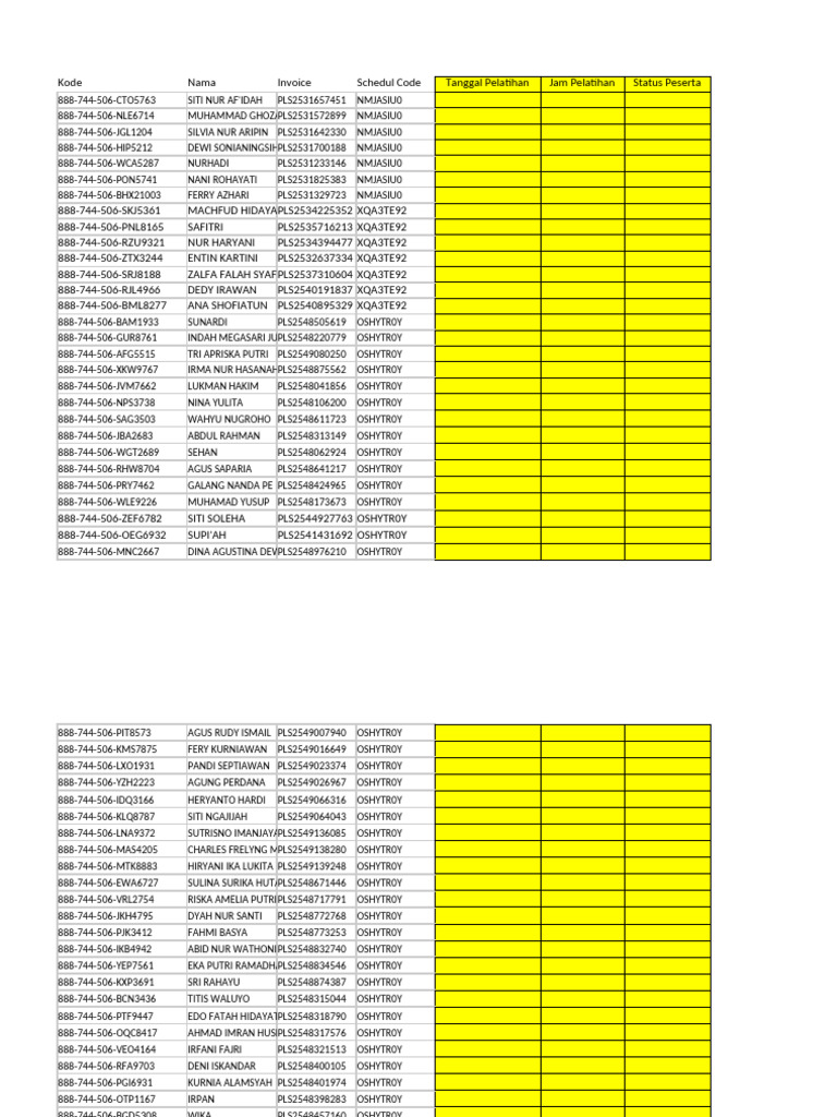 Test Admin Excel | PDF