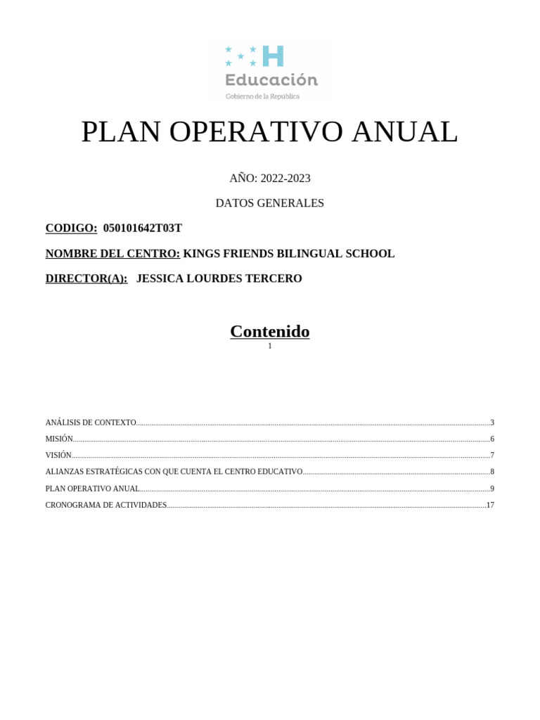 2.3plan Operativo Anual Ce 2023 Poa | PDF | Multilingüismo | Navidad
