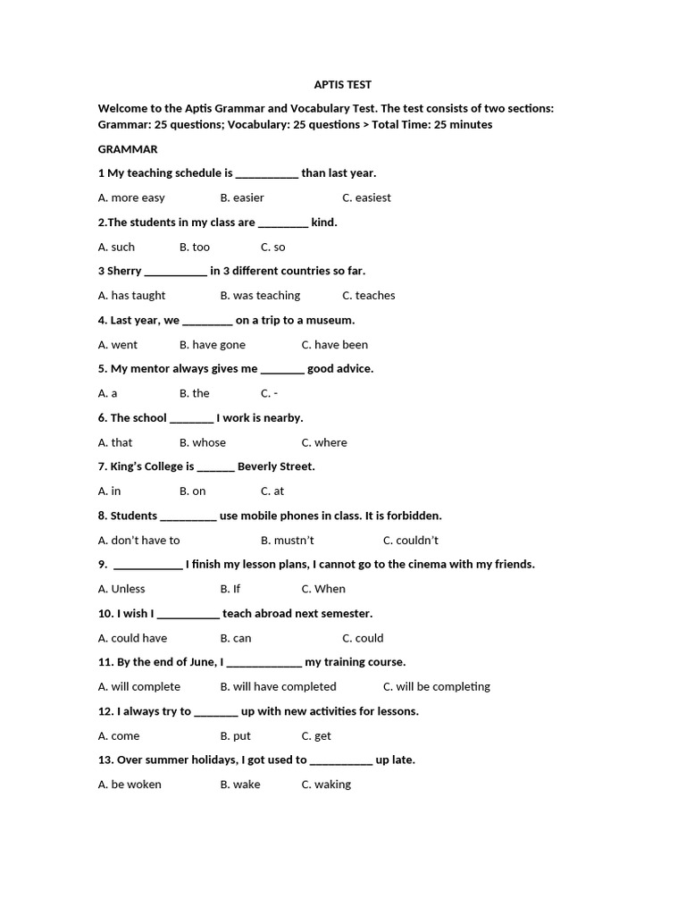 APTIS TEST g&v 12 | PDF | Learning | Human Communication