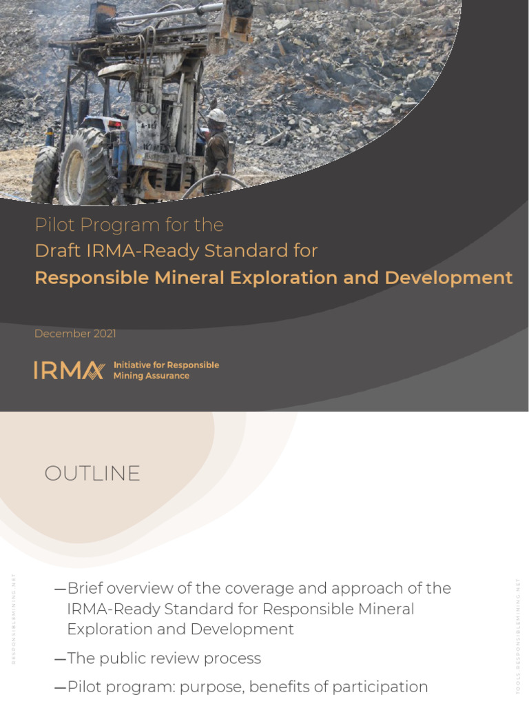 IRMA-Ready-Pilot-Program-Webinar-Slides-December2021 | PDF | Mining | Audit