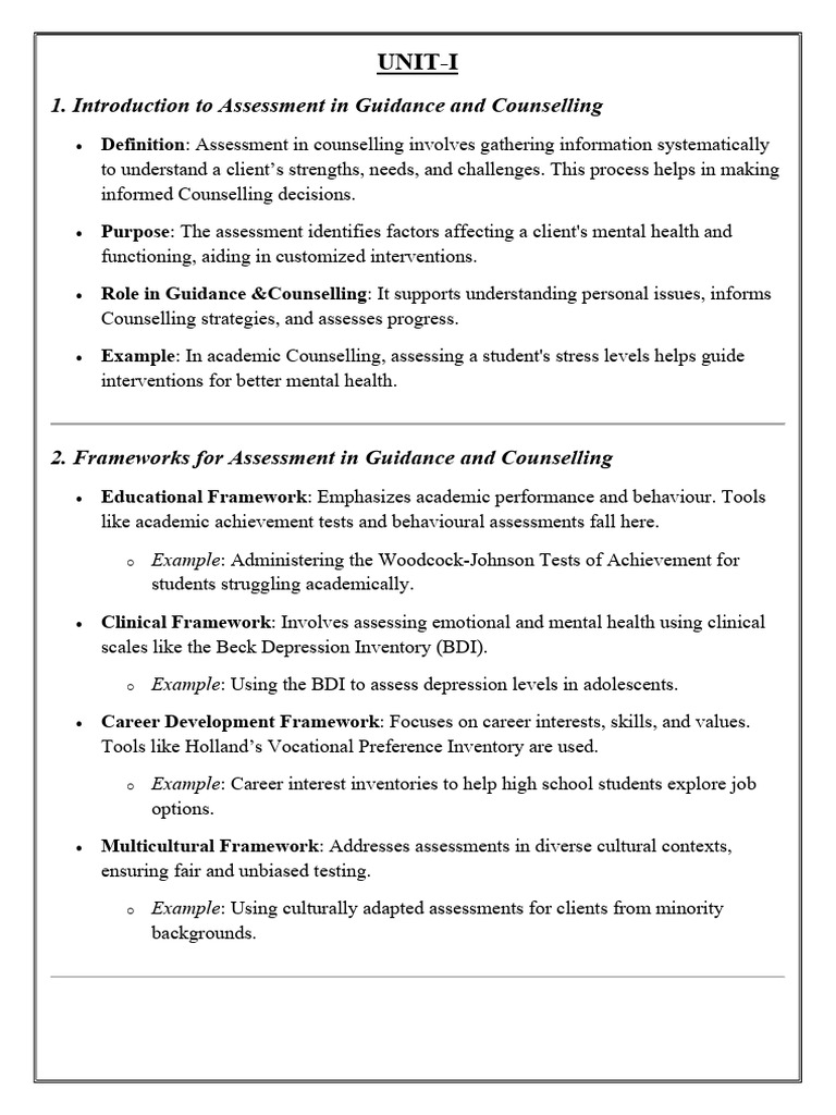 Assessment in Counseling Overview | PDF | Educational Assessment ...