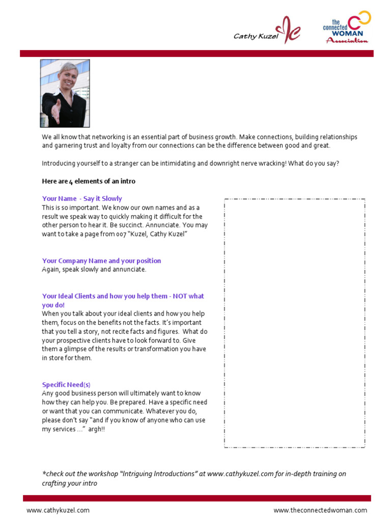 4 Elements of A Self Introduction | PDF