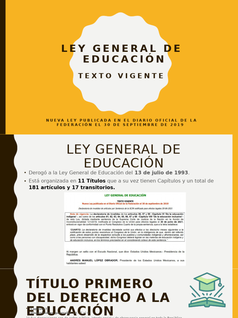 Ley General de Educación 2019: Resumen Clave | PDF | Aprendizaje ...