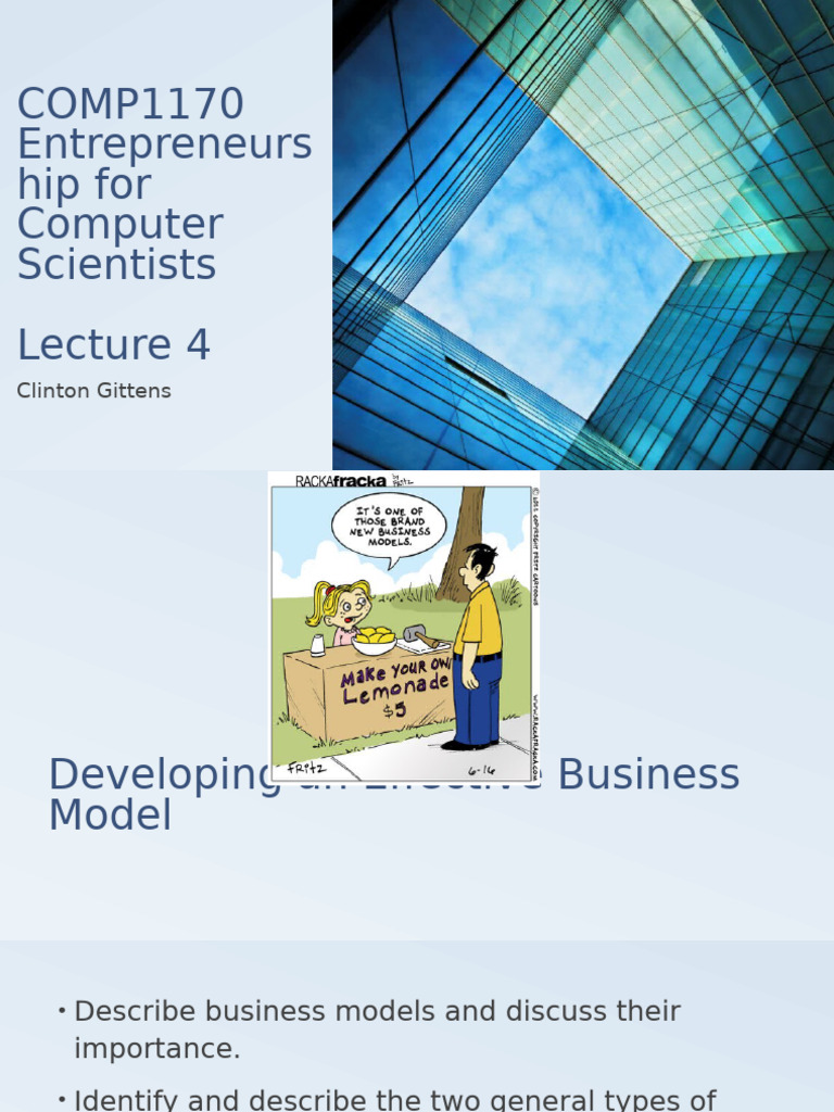 004 Lecture - Oct 25 2023 | PDF | Business Model | Business