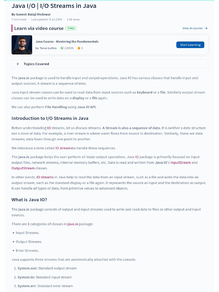 Java IO | PDF