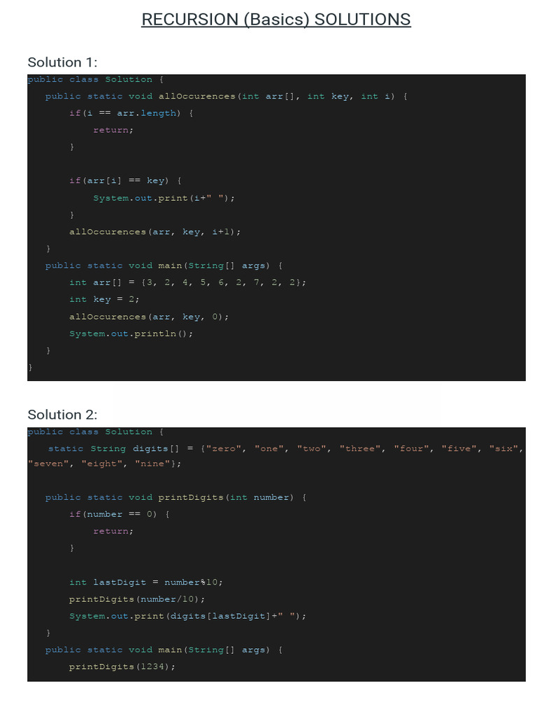19.21 - Recursion (Basics) Solutions | PDF | Systems Engineering ...