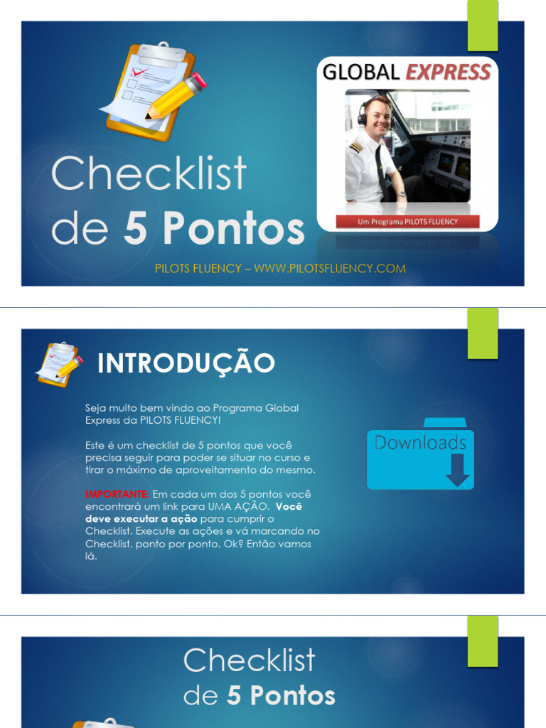 GLOBAL EXPRESS CHECKLIST DO ALUNO 5 PONTOS | PDF | Informática