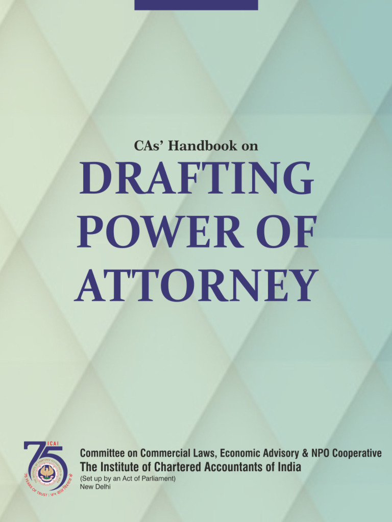 CAs' Handbook On Drafting Power of Attorney | PDF | Power Of Attorney ...