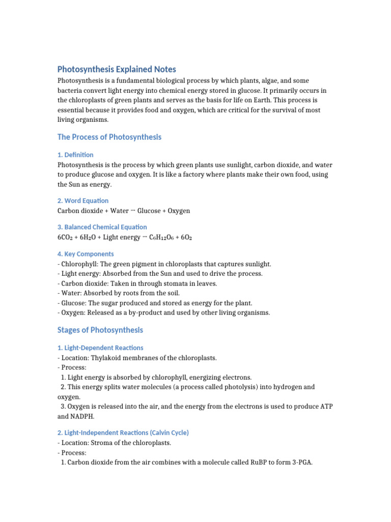 Understanding Photosynthesis Process | PDF | Photosynthesis | Chloroplast