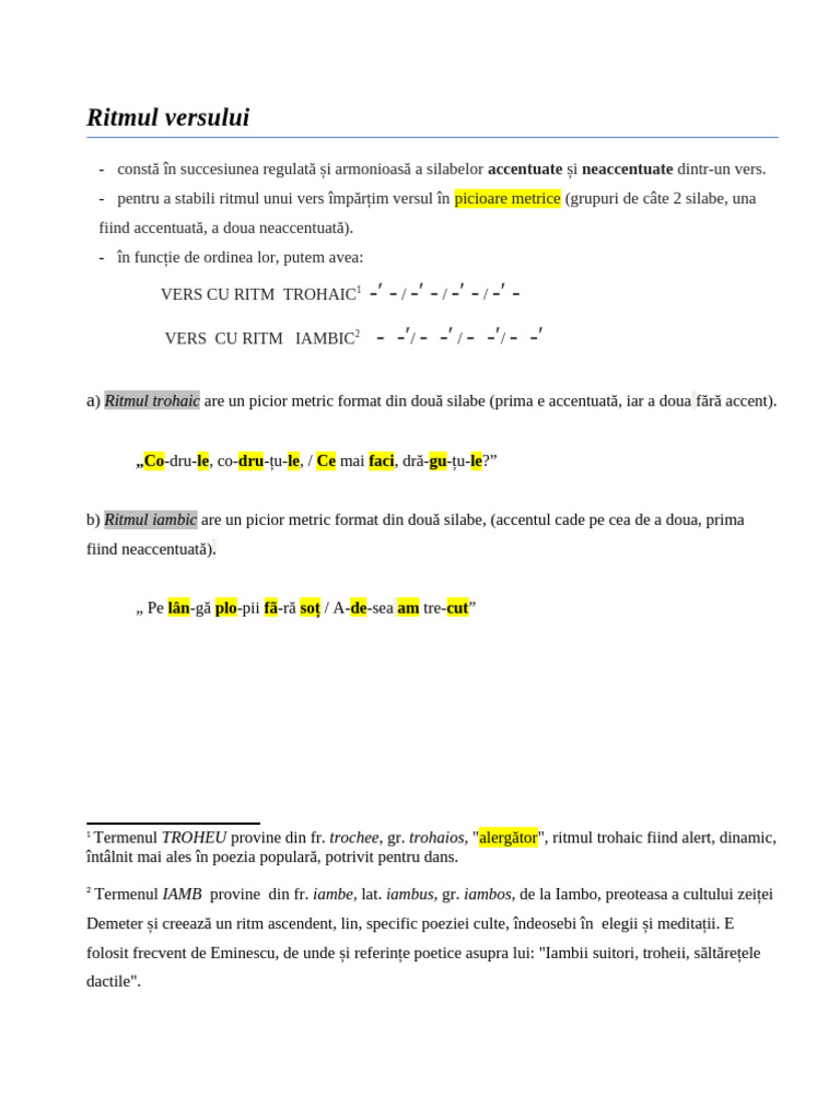Ritmul Versului | PDF