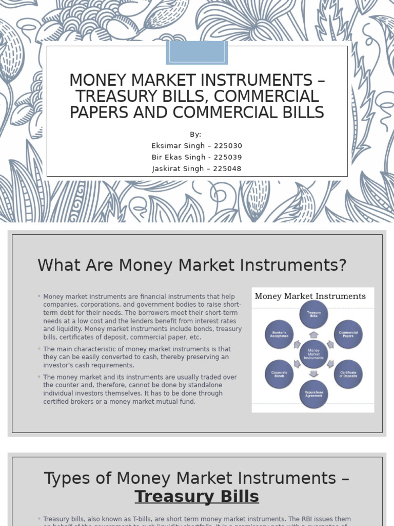 Money Market Financial Instruments | PDF | United States Treasury ...