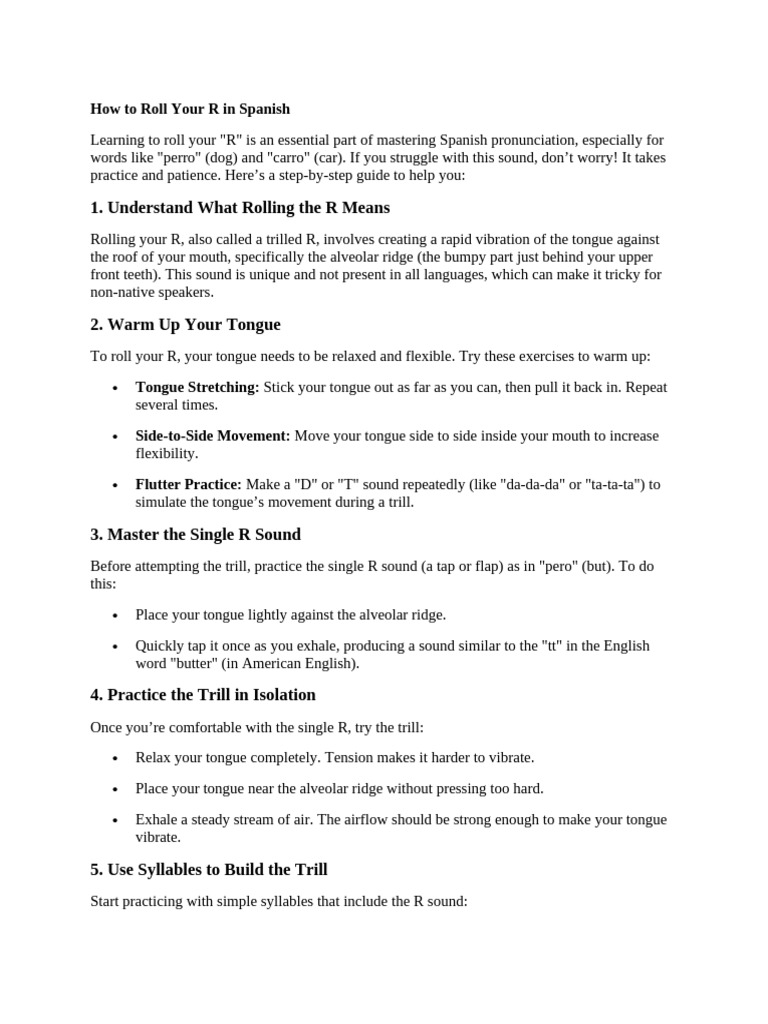 How to roll your r in spanish pdf linguistics phonetics
