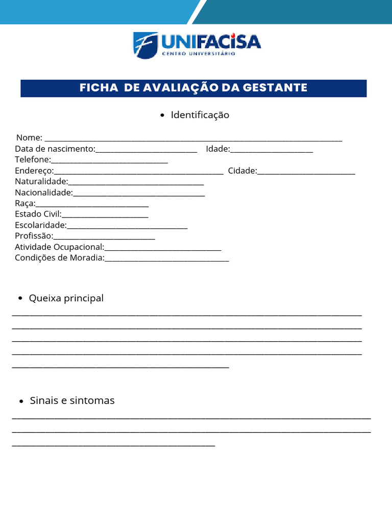 Ficha de Avaliação da Gestante | PDF | Gravidez | Saúde pública