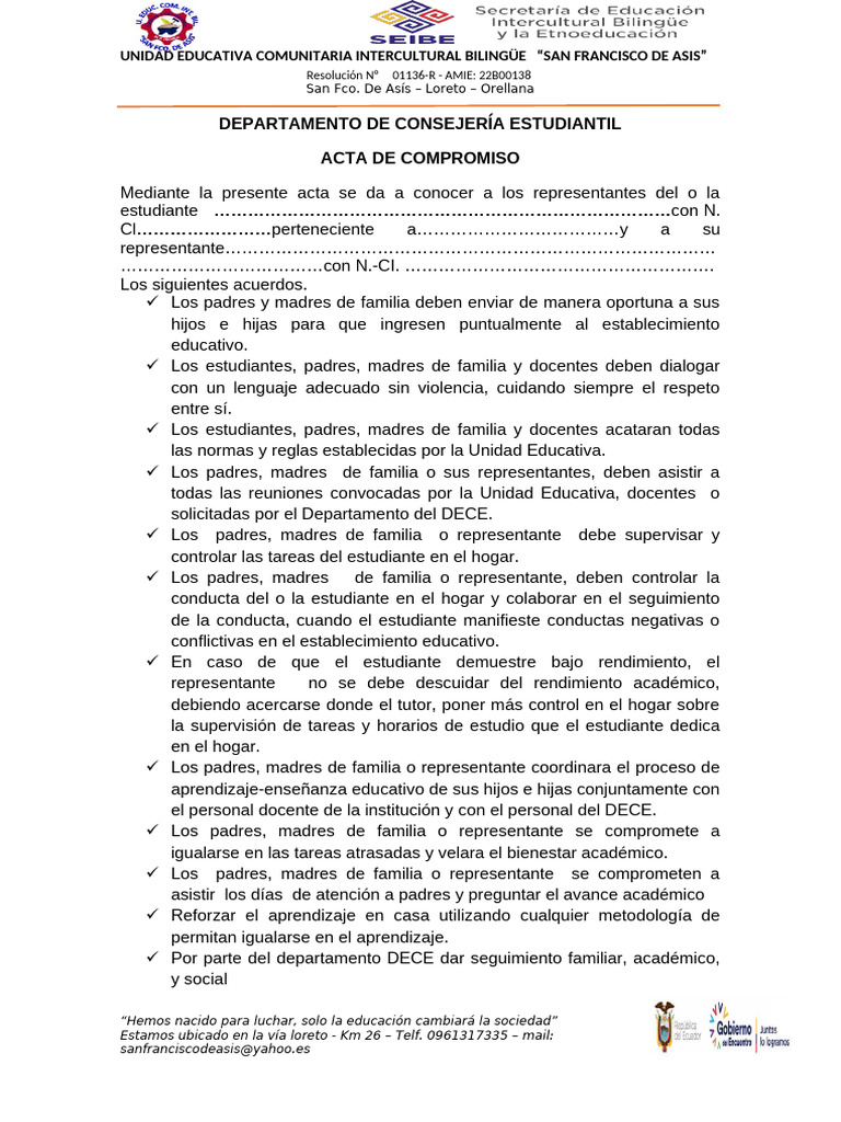 Acta 2 Por Dece Inicio de Clases Asis | PDF