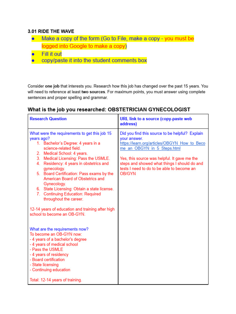 3.01 RIDE THE WAVE Chart | PDF | Obstetrics And Gynaecology | Medical ...
