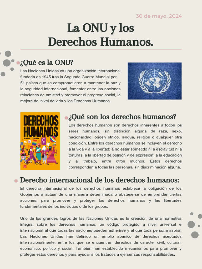 La ONU y Los Derechos Humanos | PDF | Naciones Unidas | Relaciones ...