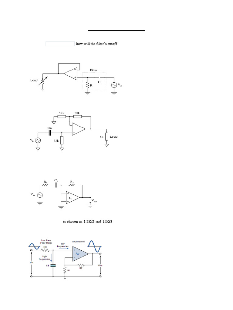Tutorial Sheet 9 Filters | PDF