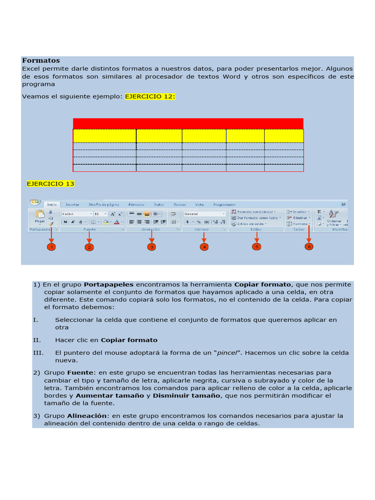 Formatos y Estilos en Excel 2017 | PDF | Informática | Software