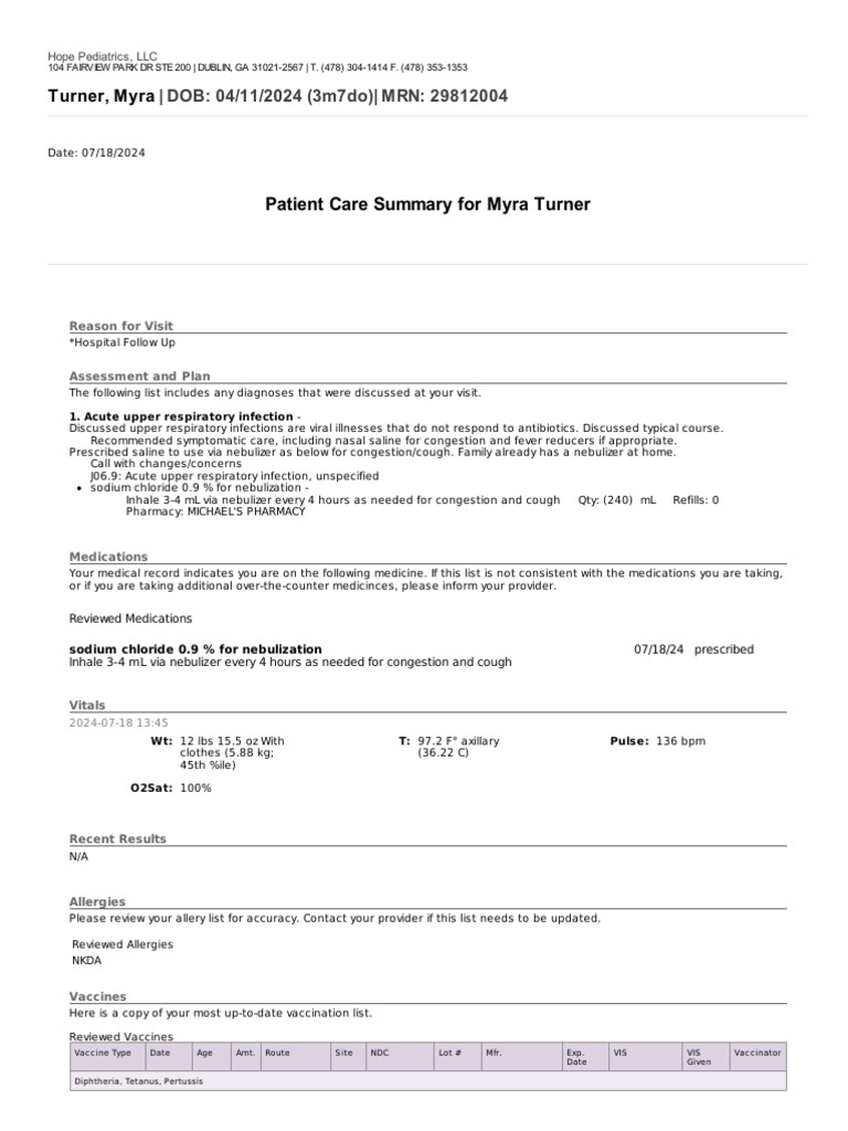 Patient Care Summary - Brief | PDF | Medicine | Health Sciences