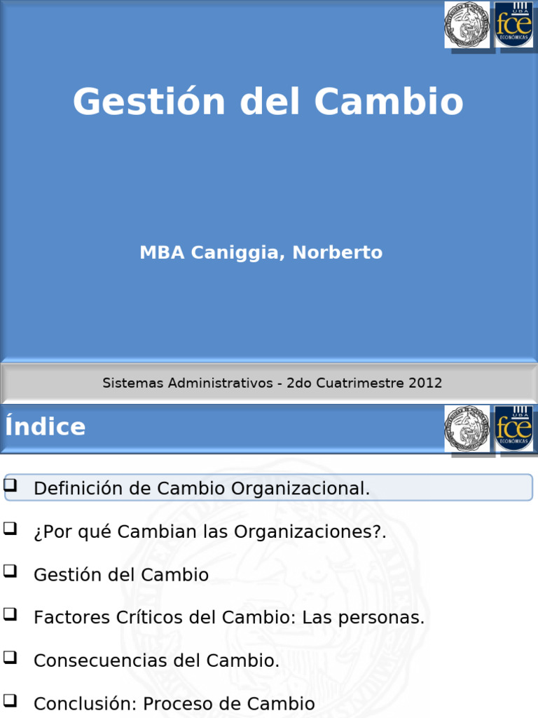 Gestión del Cambio Organizacional | PDF | Business | Yo telefono
