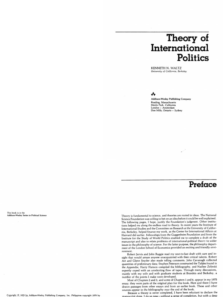 Theory of International Politics - Kenneth Waltz | PDF