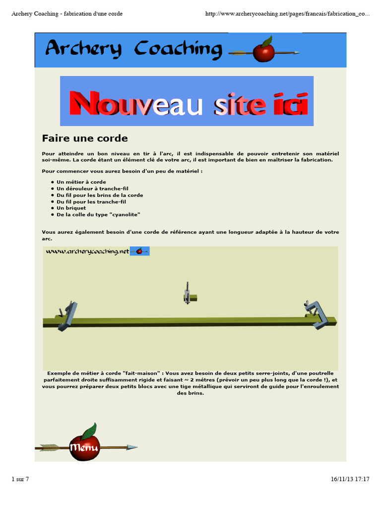 Fabrication de corde pour arc PDF Corde — free download