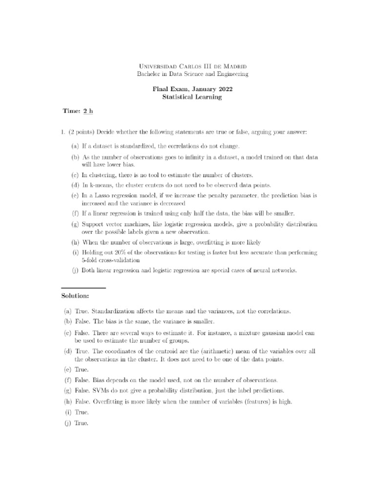 Statistical Learning | PDF