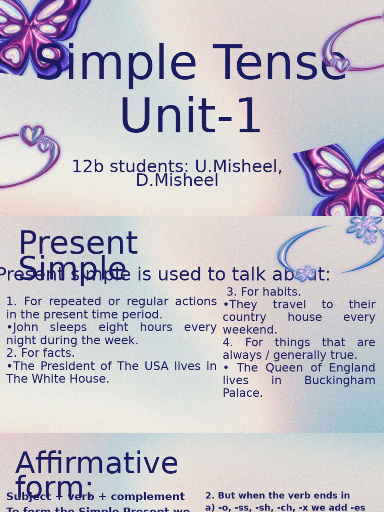 Simple Tense Unit 1 | PDF | Verb | Perfect (Grammar)