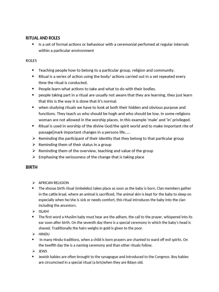 Understanding Rituals and Their Roles | PDF | Rituals | Jesus