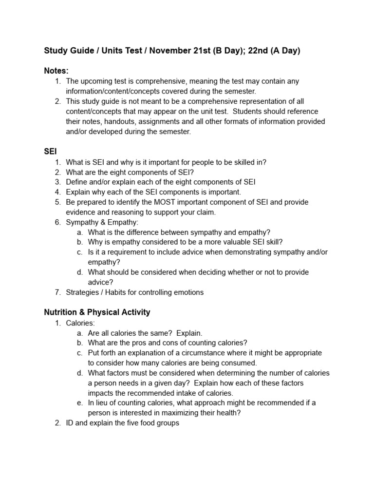 Comprehensive Study Guide for SEI Test | PDF