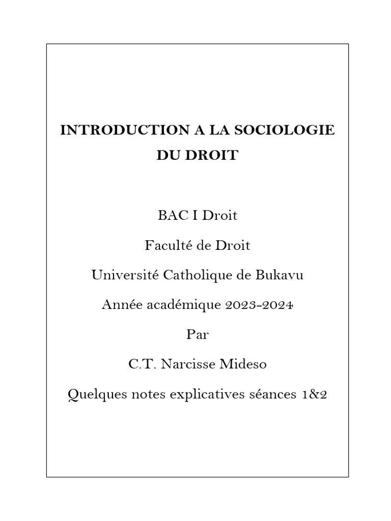 Introduction à la sociologie du droit | PDF | Science | Sociologie