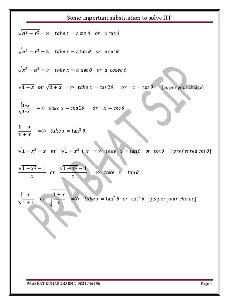 Tricks For Inverse Trigo | PDF