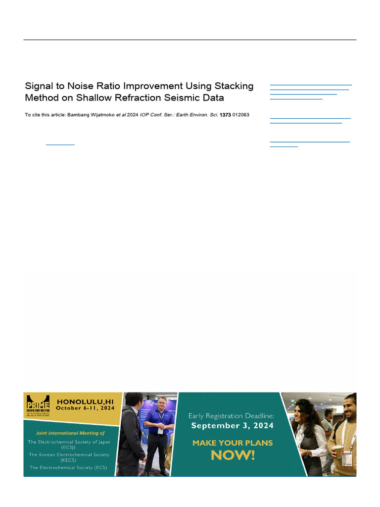 Signal To Noise Ratio Improvement Using Stacking M | PDF | Signal To ...