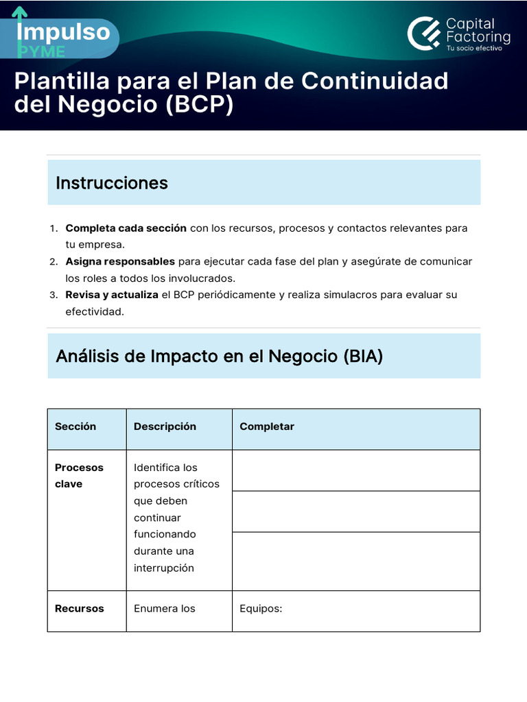 Plan de Continuidad del Negocio (BCP) | PDF | Computación en la nube ...