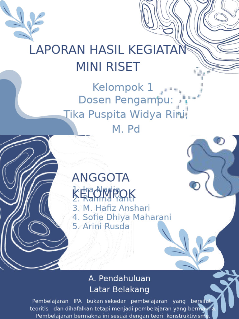 Laporan Hasil Kegiatan Mini Riset Kelompok 1 | PDF