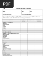 Occupational Therapy Interest Checklist | PDF