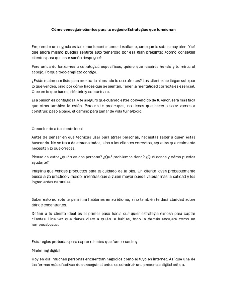 Estrategias para conseguir clientes gratis | PDF | Publicidad digital