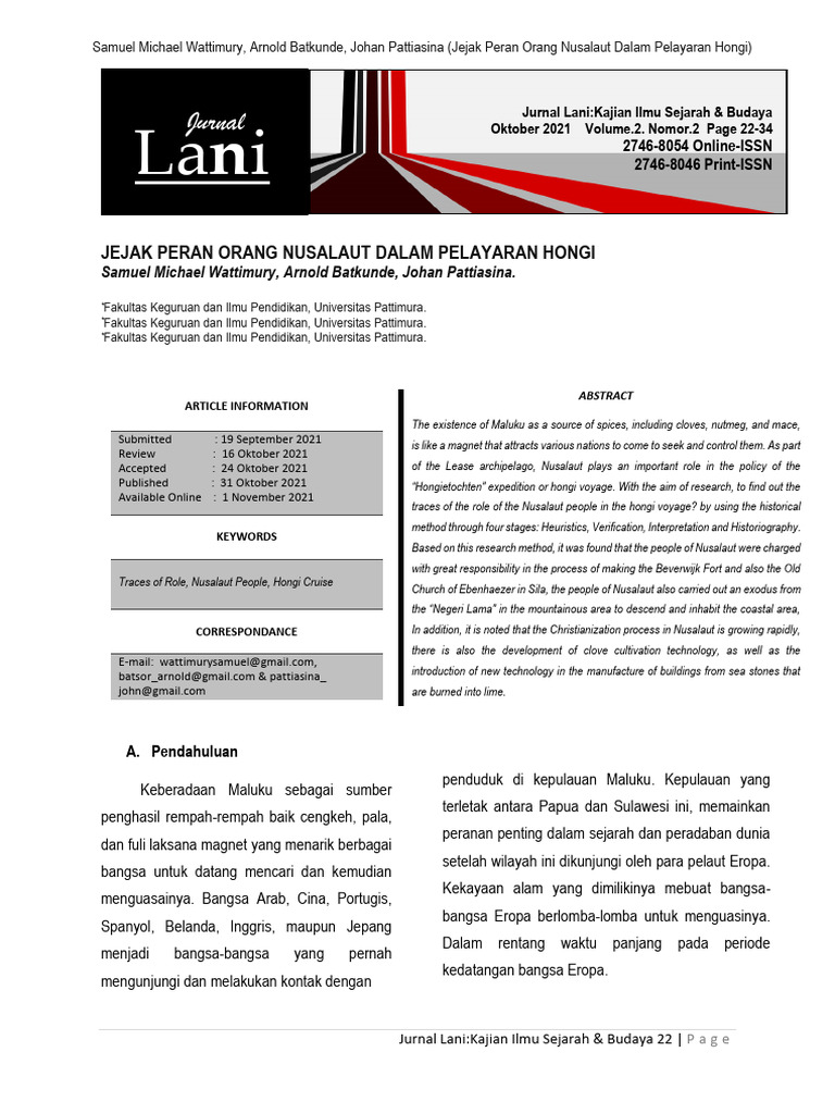 Peran Nusalaut Dalam Pelayaran Hongi Pdf 