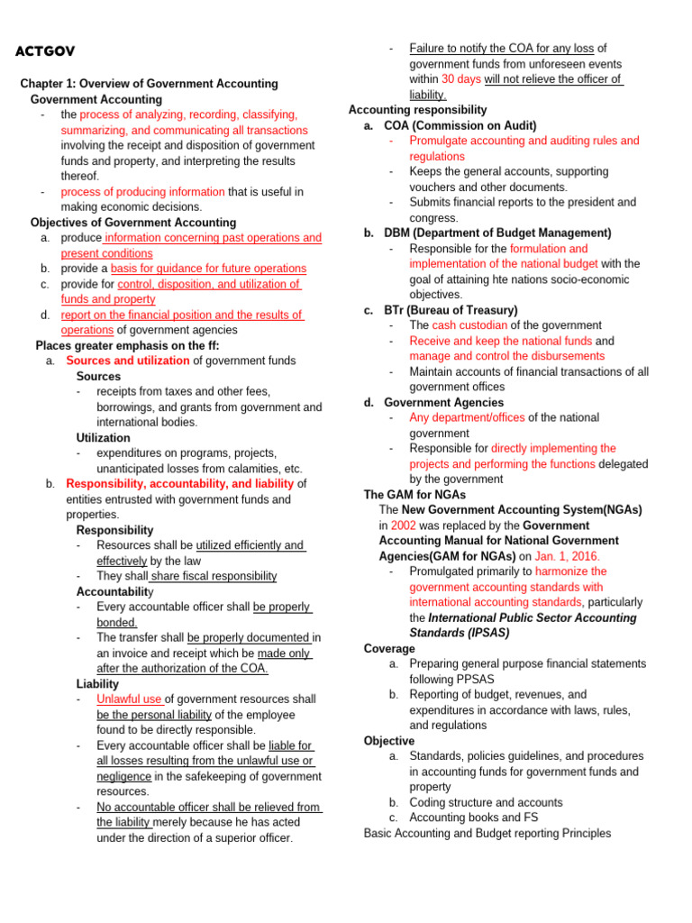 Government Accounting Overview Guide | PDF | Budget | Revenue