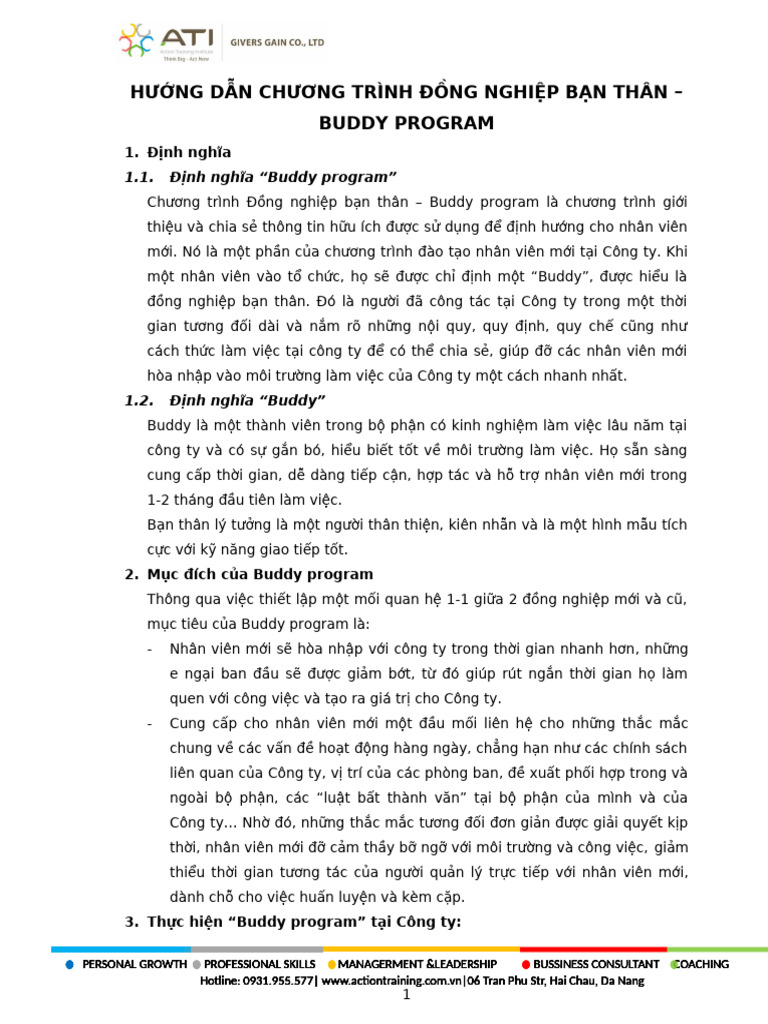 Hướng dẫn Buddy Program | PDF