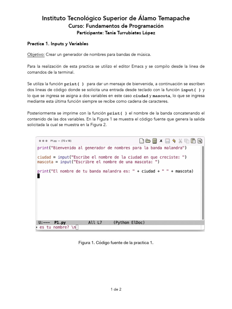 Generador de Nombres para Bandas en Python | PDF